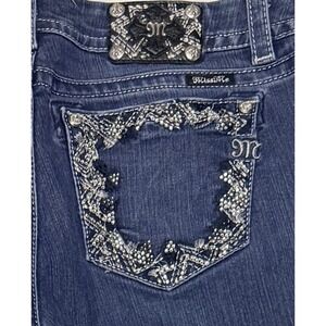 MISS ME - Women's Bootcut Embellished Denim Blue Jeans- Size 34